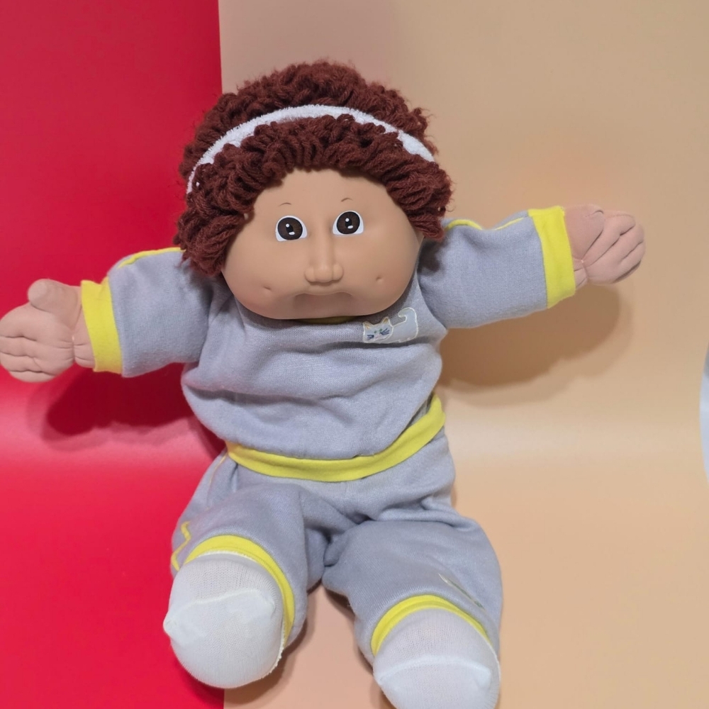 Gray and Yellow Kids Toy Doll Cabbage Patch
